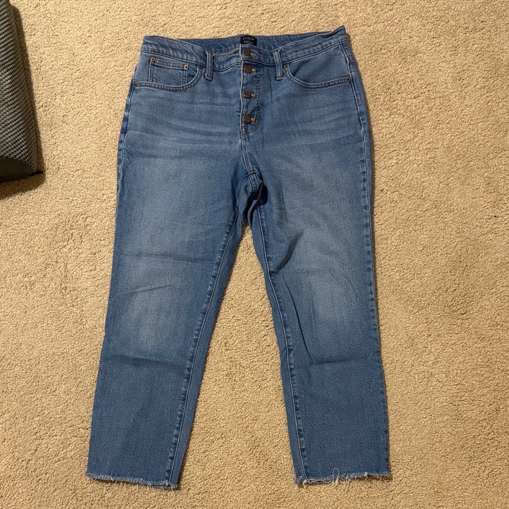 J. Crew Women’s Essential Straight Jean Light Wash Cropped Ankle Jeans